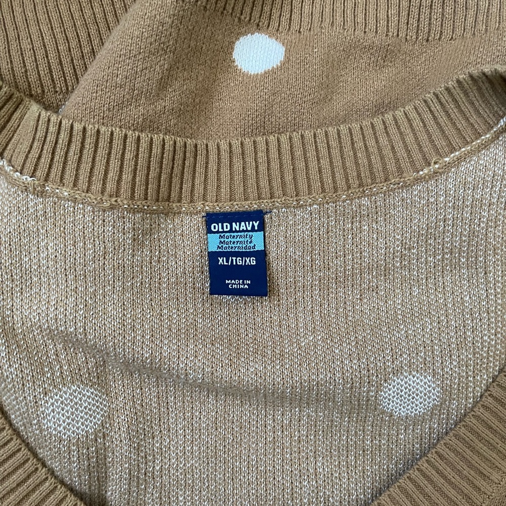 Old Navy Tan Polka Dot Sweater Dress - Picture 8 of 10